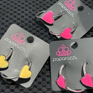 Paparazzi Pink and Yellow Heart Earrings